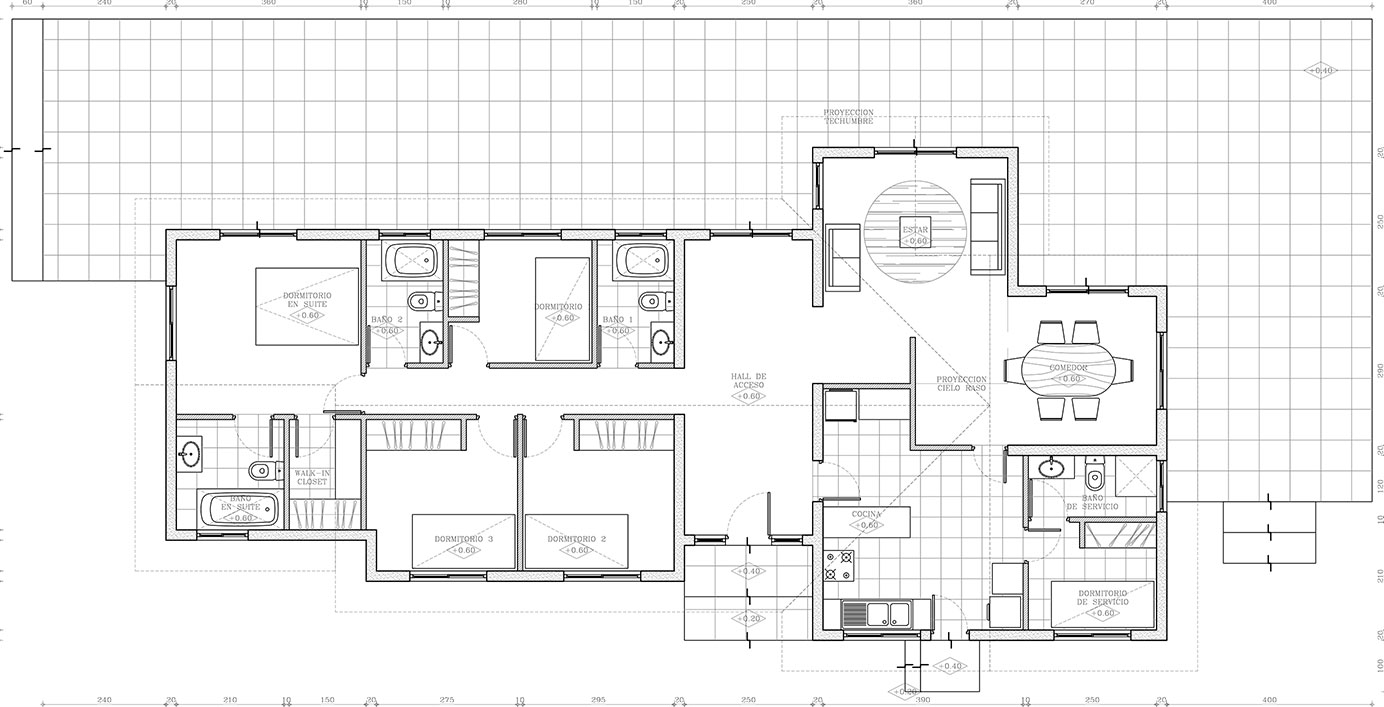 Planta Casa Condominio Las Palmeras de Lonquén